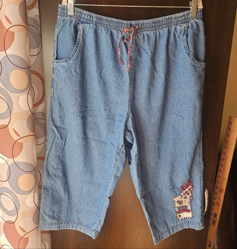 Vintage Lemon Grass 100% Cotton Blue Jean Pants with Patch